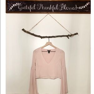 Forever 21, sheer, bell sleeve, crop top